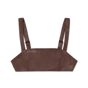 WeWoreWhat Vegan Leather Bra Top – Cacao Brown Small $58 NWOT